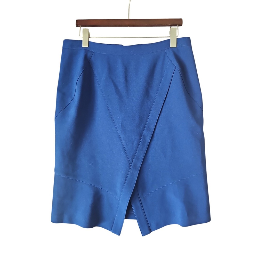 BCBG Maxazria Deep Royal Blue ALPINE TAYLON Slit Front Pencil Skirt Size 12 YJ01
